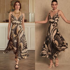 Johanna Ortiz Runway SS22 Espacio Sideral Midi Dress Sheer Caribe Ecru Black 4